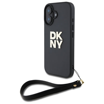 Husa Dkny Wrist Curea Stock Logo iPhone 16 - Negru