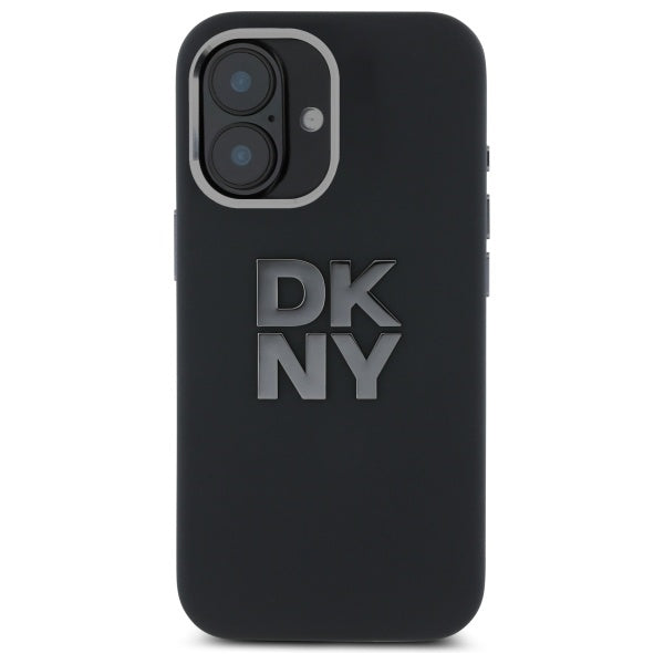 Husa Dkny Liquid Silicone Metal Logo iPhone 16 - Negru