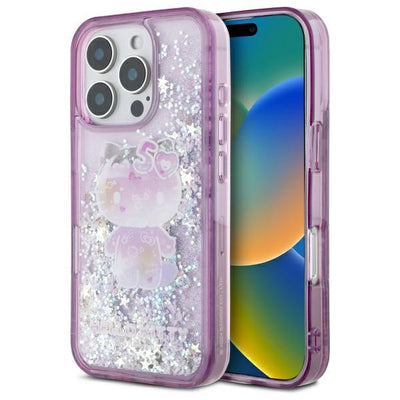 Husa Hello Kitty Liquid Glitter 50TH Anniversary Party iPhone 16 Pro - Mov