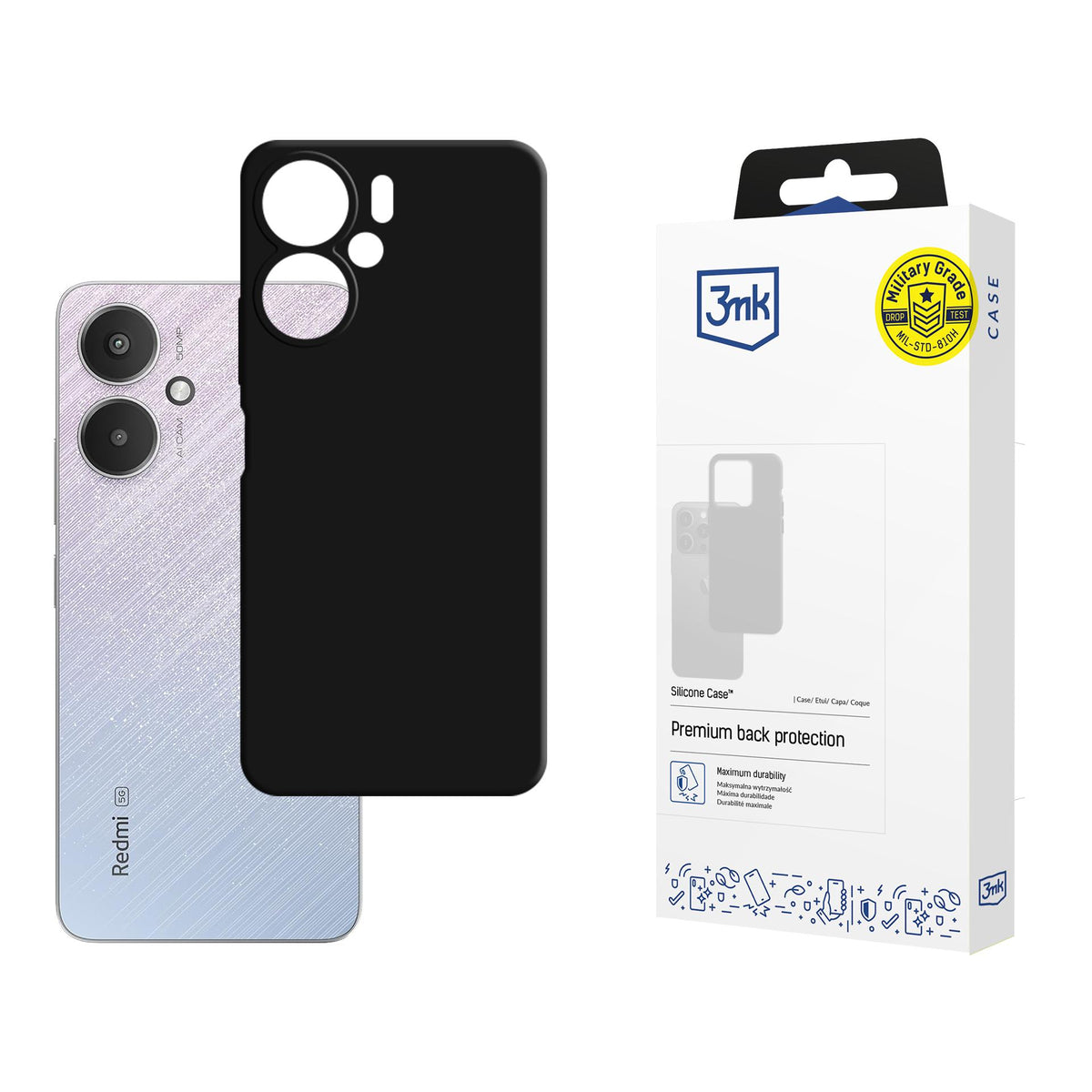 Husa 3mk Silicone pentru Xiaomi Redmi 13C 5G - Negru
