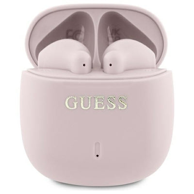 Casti Guess Bluetooth TWS + Docking Station Roz/Roz Printed Classic Logo