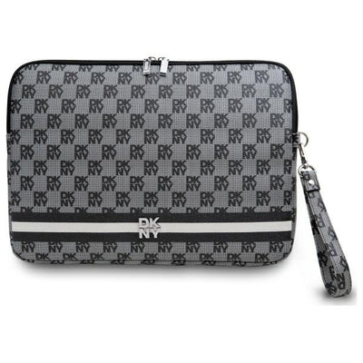 Geanta laptop Dkny Sleeve Checkered Pattern Printed Stripes 14" - Negru