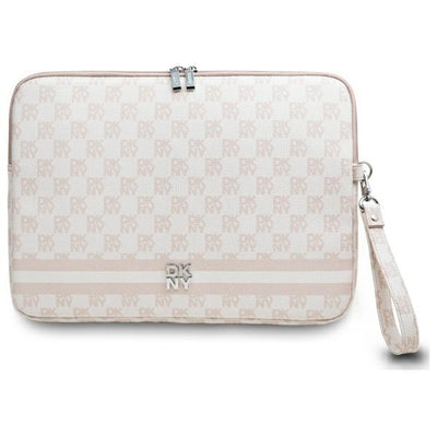 Geanta laptop Dkny Sleeve Checkered Pattern Printed Stripes 14" - Roz