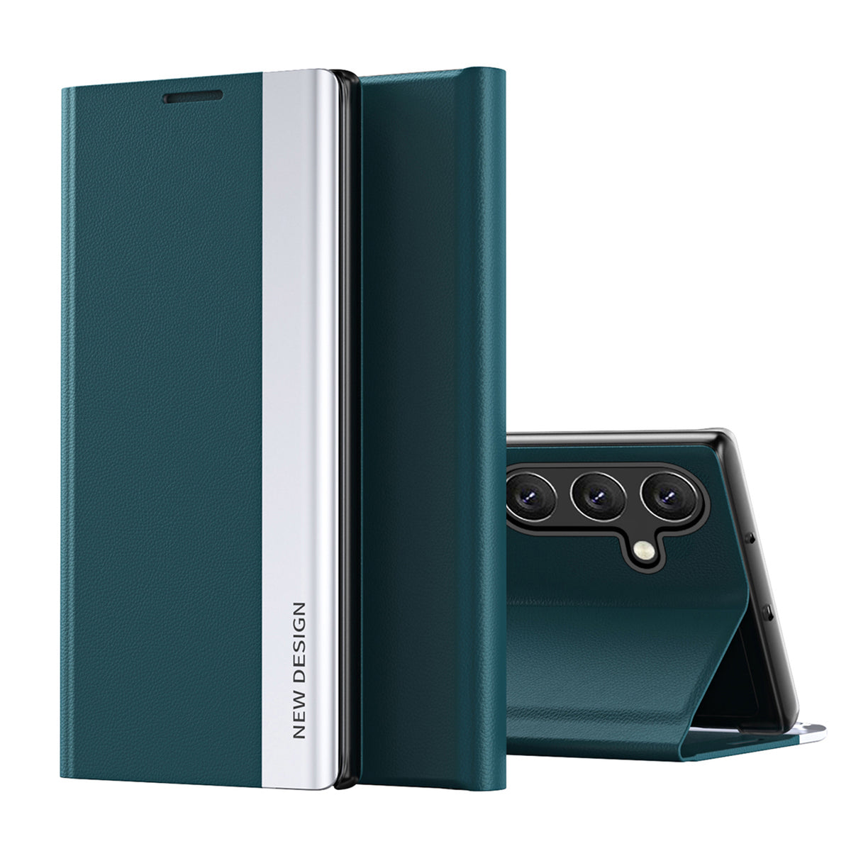 Husa Sleep Pro Samsung Galaxy S25 cu Flip And Stand - Verde