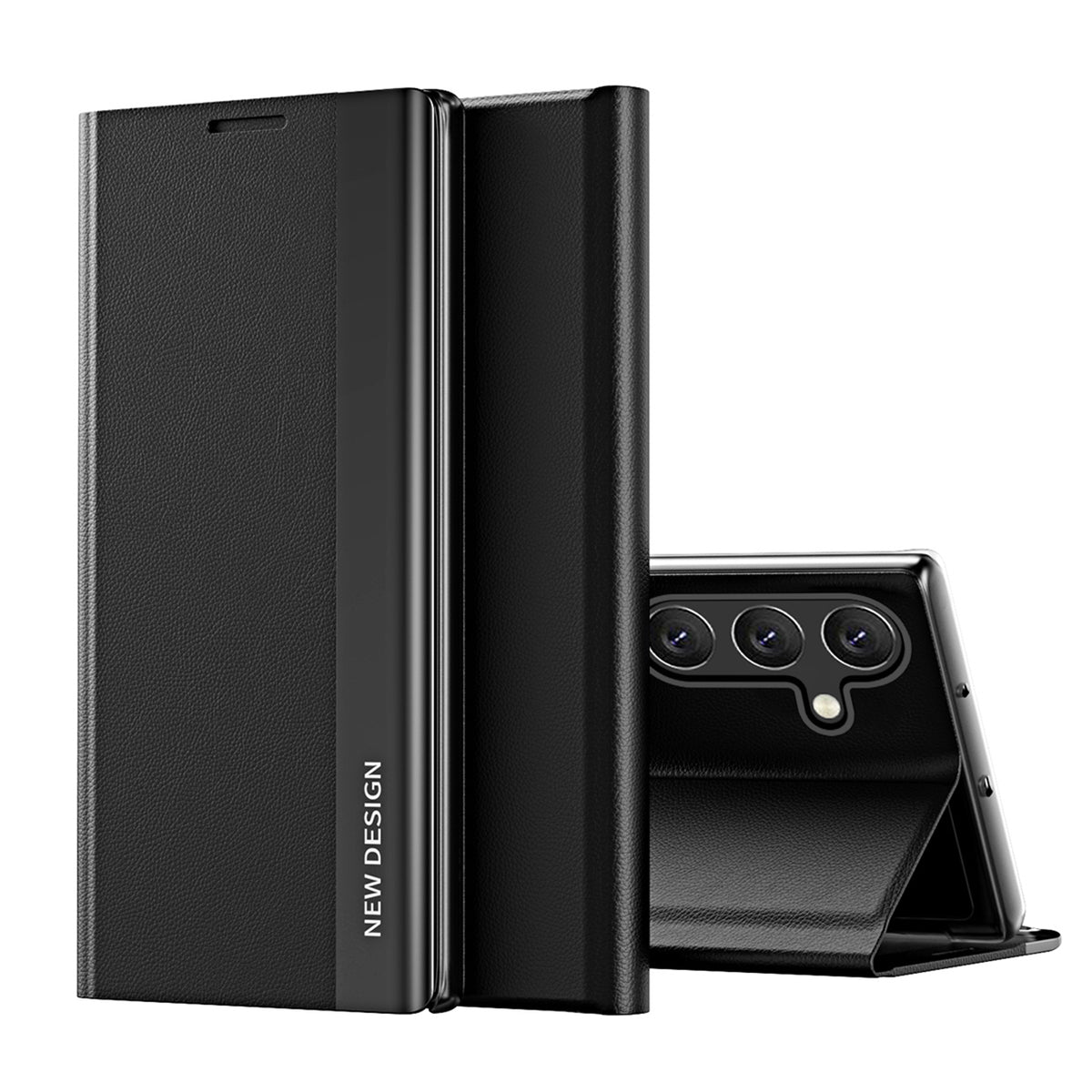 Husa Sleep Pro Samsung Galaxy S25 cu Flip And Stand - Negru