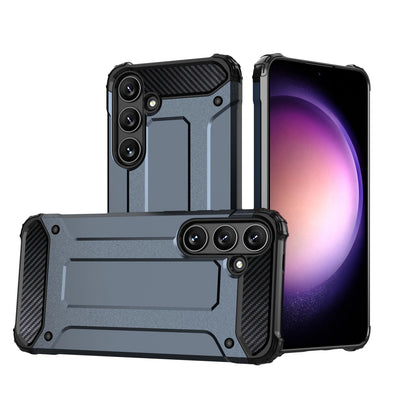 Husa Hybrid Armor Camshield cu Camera Cover And Metal Ring pentru Samsung Galaxy S25+ - Albastru