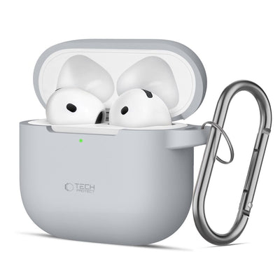 Husa Tech-protect Silicone Hook pentru AirPods 4 - Gri