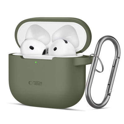 Husa Tech-protect Silicone Hook pentru AirPods 4 - Verde