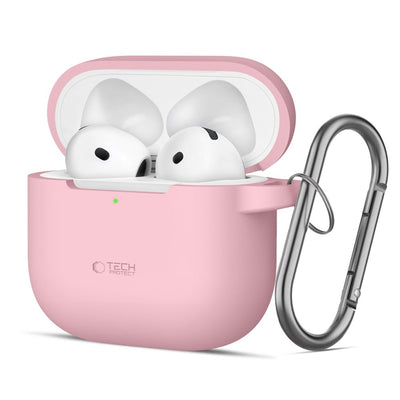 Husa Tech-protect Silicone Hook pentru AirPods 4 - Roz