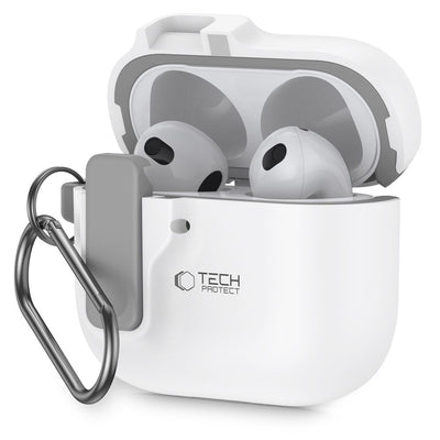 Husa Tech-protect Slim Hook pentru AirPods 4 - Alb