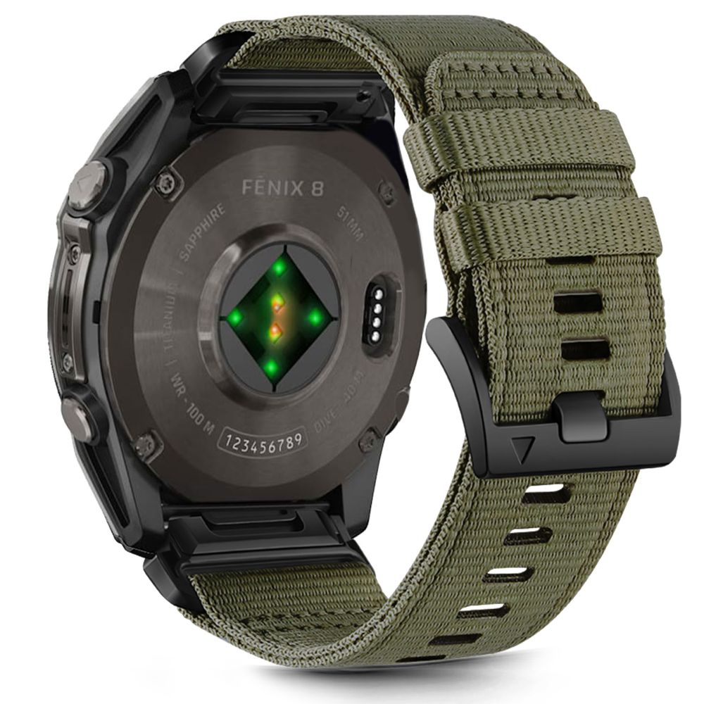 Curea Tech-protect Nylon pentru Garmin Fenix 5X / 5X Plus / 6X / 6X PRO / 7X / 8 (51 Mm) - Verde