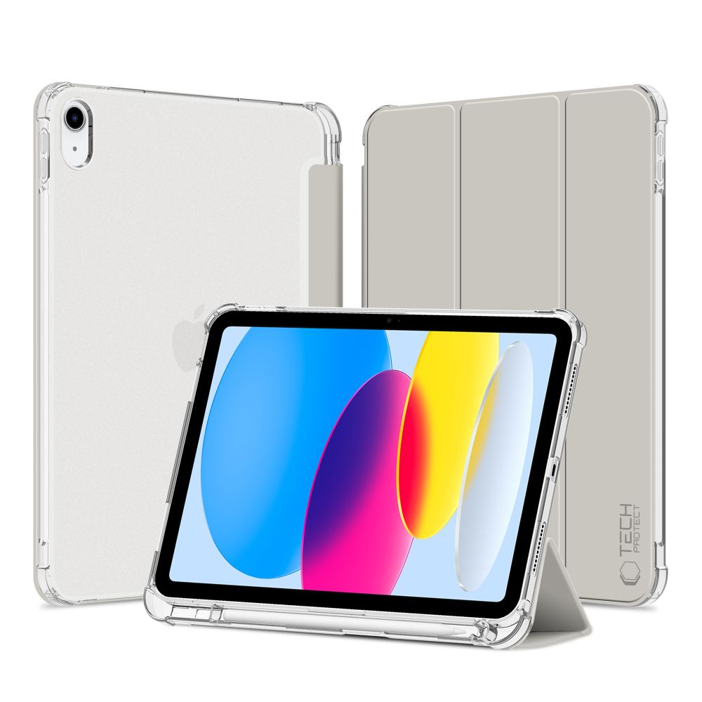 Husa Tech-protect SC Pen Hybrid pentru iPad 10 / 2022 - Gri - Transparent