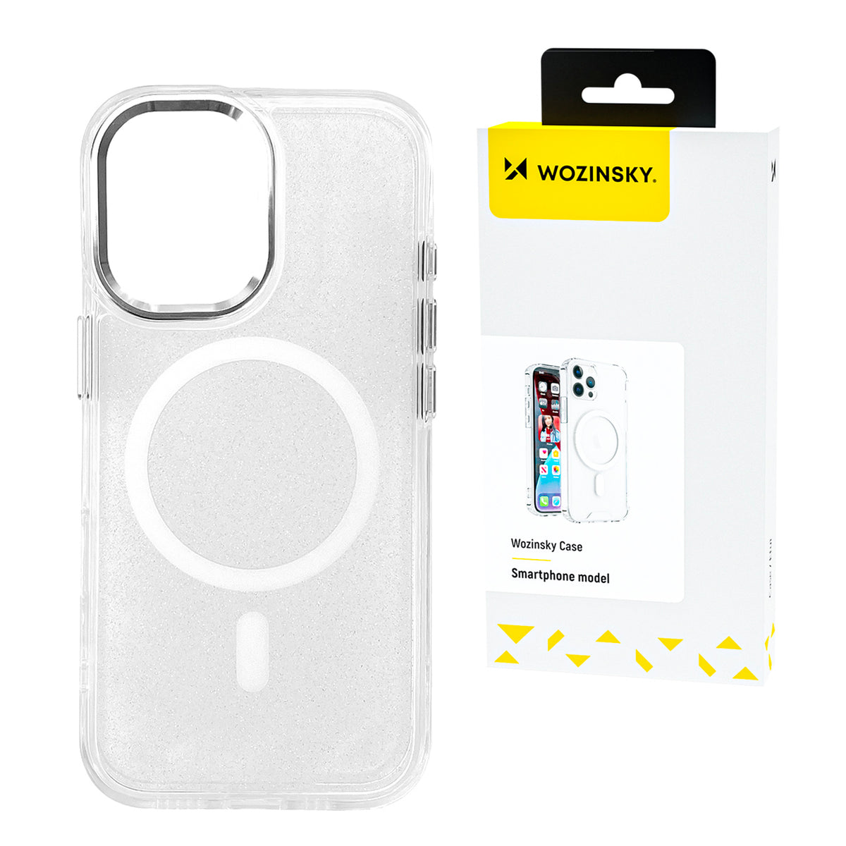 Husa Wozinsky Glitter cu Mag Safe pentru Samsung Galaxy S25+ - Transparent cu Glitter
