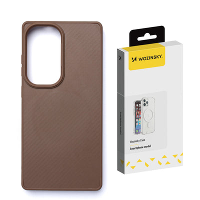 Husa Wozinsky Carbon Fiber cu Magsafe pentru Samsung Galaxy S25 - Maro