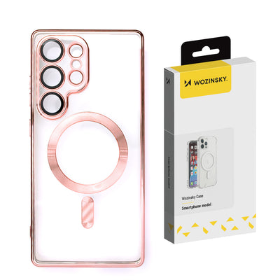 Husa Wozinsky Electroplated cu Magsafe pentru Samsung Galaxy S25 - Roz