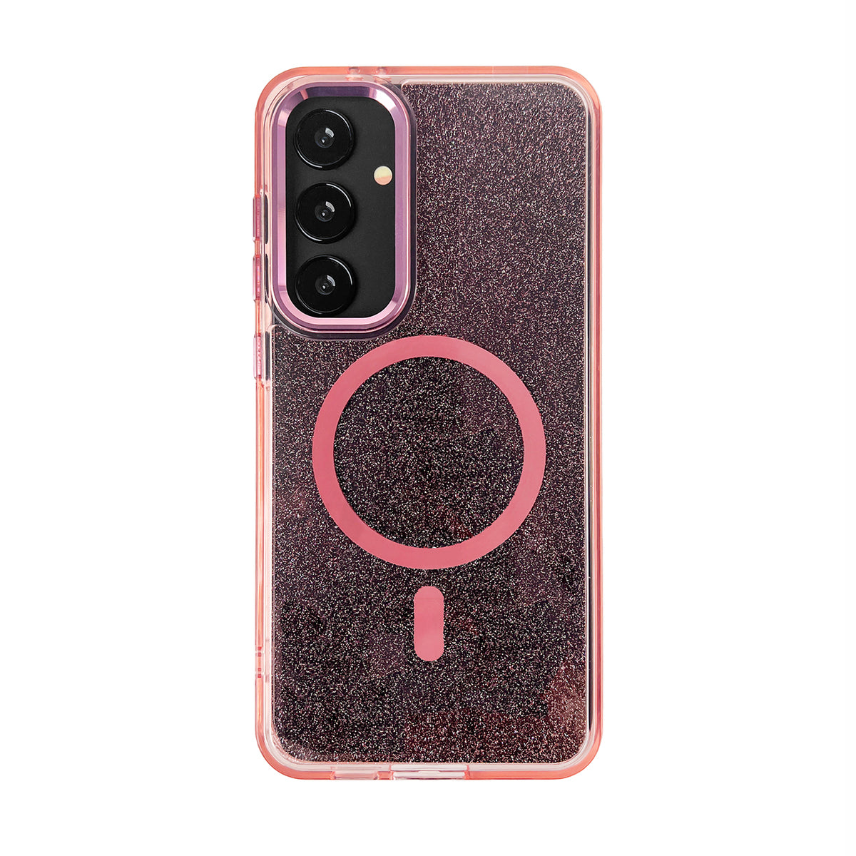 Husa Wozinsky Glitter cu Mag Safe pentru Samsung Galaxy S24 FE - Roz cu Glitter