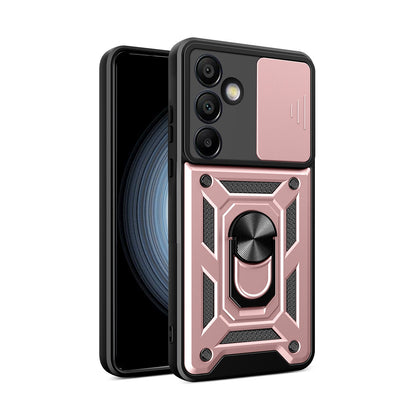 Suport auto Hybrid Armor Camshield cu Stand And Camera Cover pentru Samsung Galaxy A56 - Roz