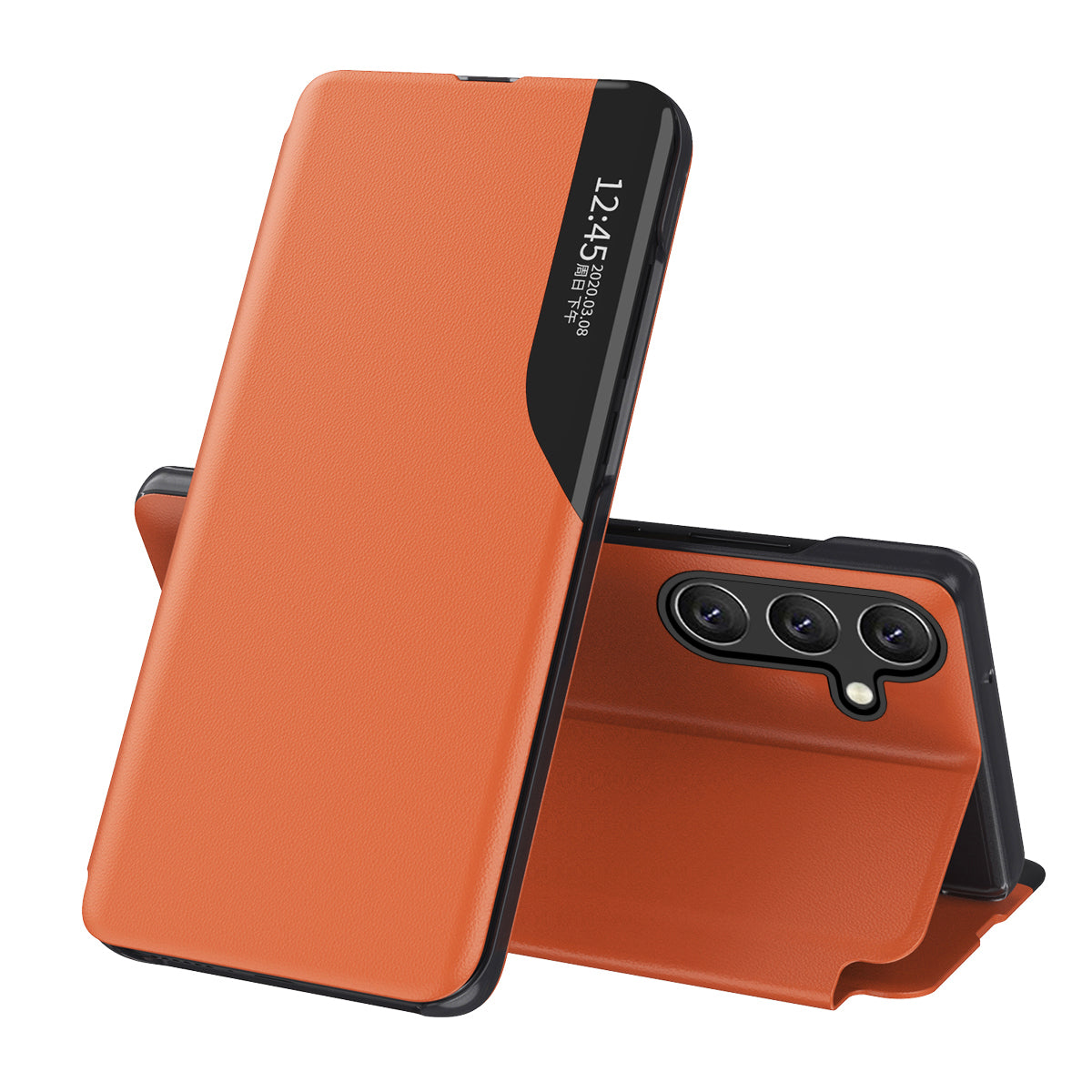 Husa Eco Leather View Elegant cu Flap And Stand Function pentru Samsung Galaxy A26 - Portocaliu