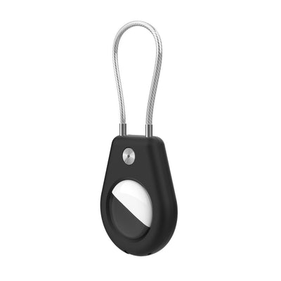 Husa Apple AirTag cu Steel Cablu - Negru