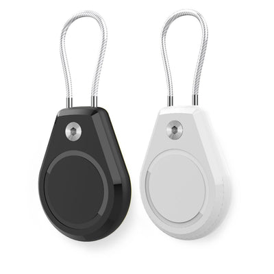 Husa Apple AirTag Waterproof cu Steel Cablu - Negru + Alb (2 Pieces)