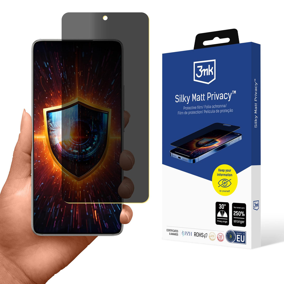 Folie Silky Matt Privacy™ 3mk Matte Privacy protectie pentru Xiaomi 14T Pro