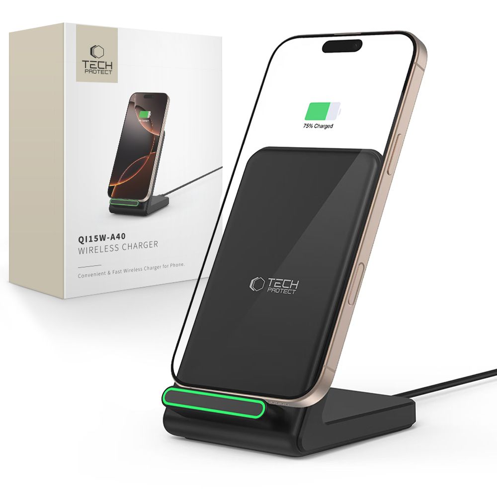 Incarcator wireless Tech-protect Qi15w-a40 - Negru