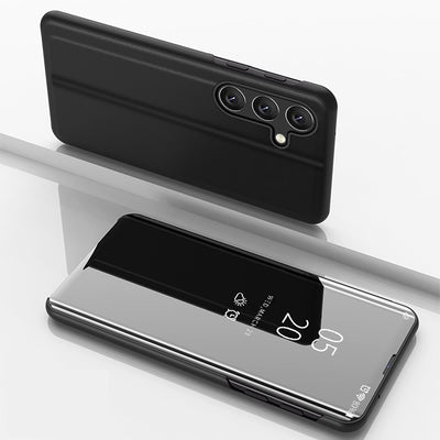 Husa Transparent View pentru Samsung Galaxy A36 Cover cu Flip - Negru