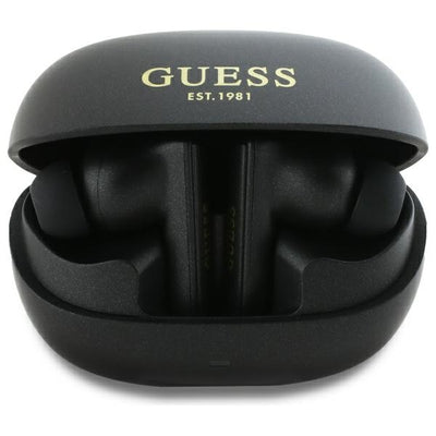 Casti Guess Bluetooth TWS + Docking Station Negru/Negru Capsule Printed Logo