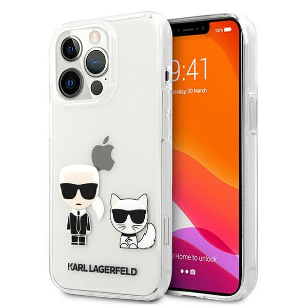 Husa Karl Lagerfeld Karl & Choupette pentru iPhone 13 Pro Max 6.7" - Transparent