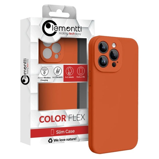 Lemontti Husa Liquid Silicon MagCharge iPhone 15 Pro Max Portocaliu (protectie 360°, material fin, captusit cu microfibra)