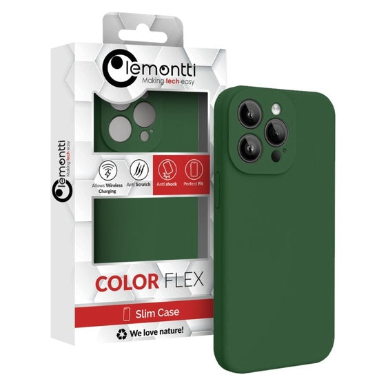 Lemontti Husa Liquid Silicon MagCharge iPhone 15 Pro Verde (protectie 360°, material fin, captusit cu microfibra)