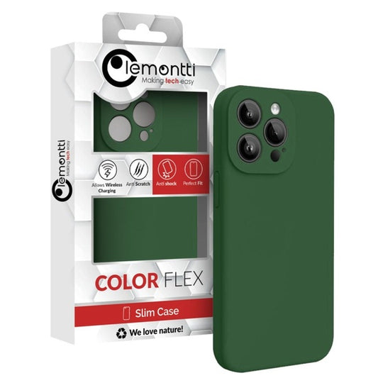 Lemontti Husa Liquid Silicon MagCharge iPhone 15 Pro Verde (protectie 360°, material fin, captusit cu microfibra)