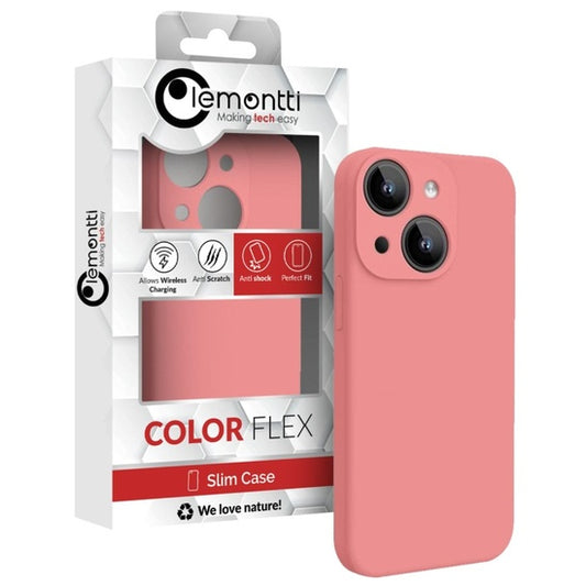Lemontti Husa Liquid Silicon MagCharge iPhone 15 Roz (protectie 360°, material fin, captusit cu microfibra)