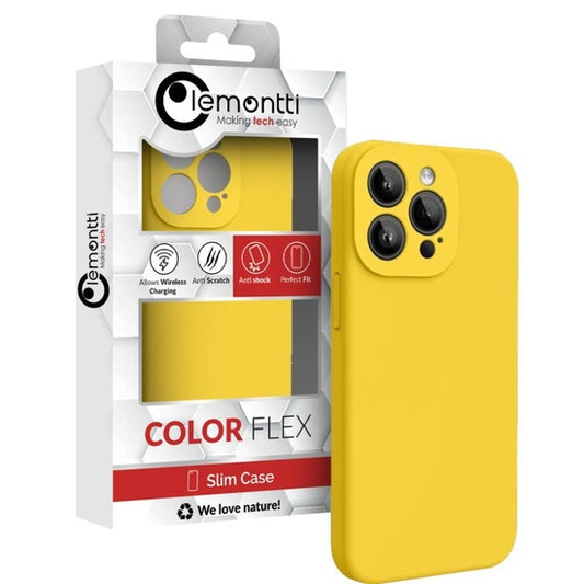 Lemontti Husa Liquid Silicon MagCharge iPhone 15 Pro Max Galben (protectie 360°, material fin, captusit cu microfibra)