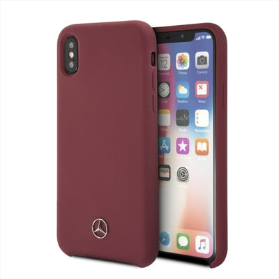Husa Mercedes Silicone Line iPhone X/XS - Rosu