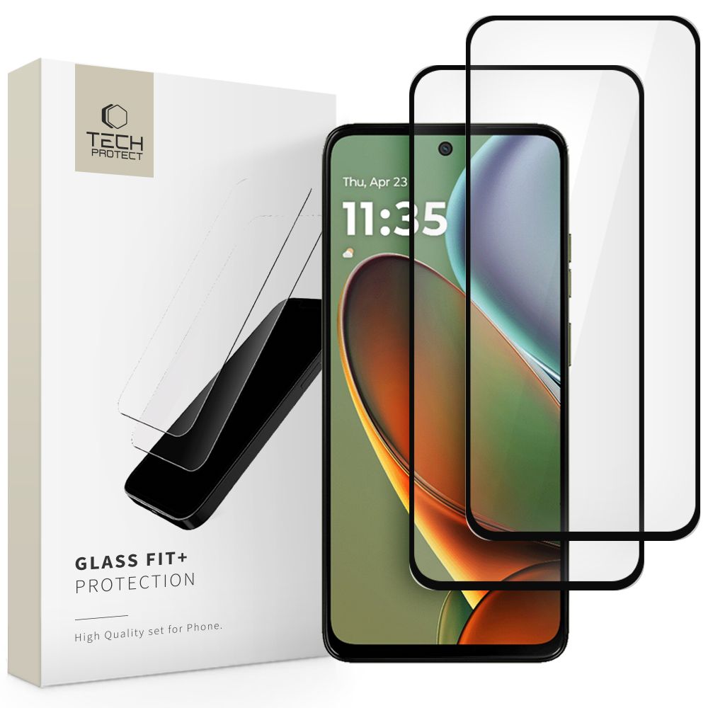 Folie Tech-protect Glass Fit+ 2-Pack sticla pentru Motorola Moto G15 / G15 Power / G05 / E15 - Negru