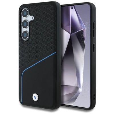 Husa BMW Leather Textured And Smooth Magsafe pentru Samsung Galaxy S25 - Negru