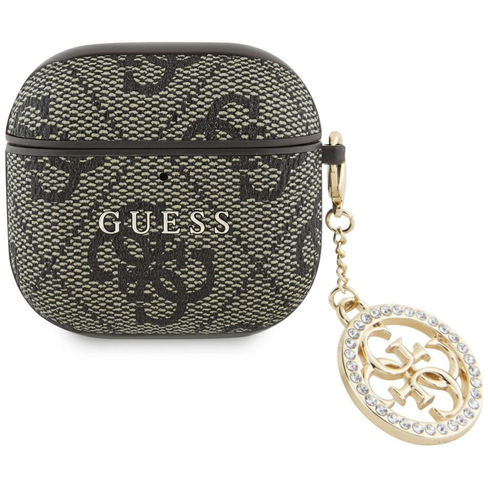 Husa Guess 4G Strass Charm pentru AirPods 4 - Maro