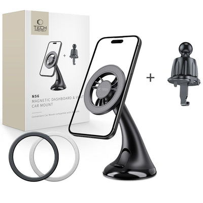 Suport auto Tech-protect N56 pentru Dashboard, Windshield Or Air Vent Mount - Negru