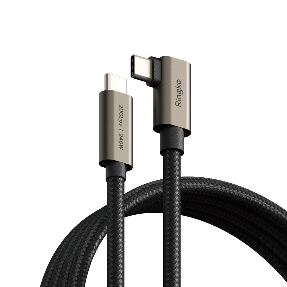 Cablu Ringke 3.2 Gen. 2x2 Usb-c, PD 3.1 240W 2m Angled - Negru