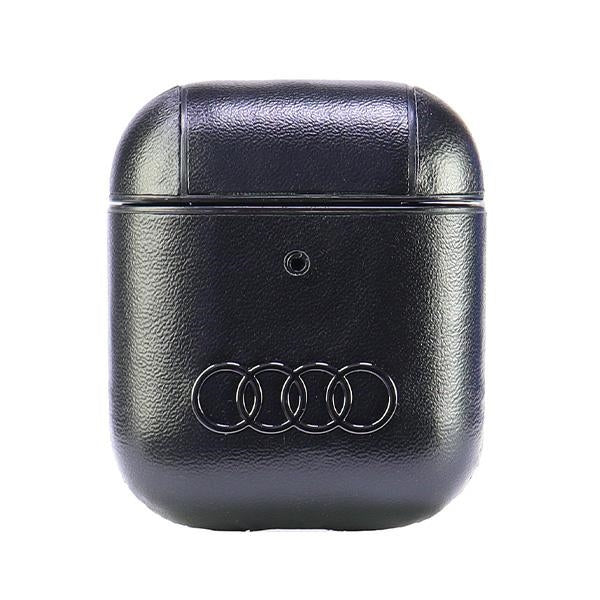 Husa Audi Leather Big Logo pentru AirPods 1 / 2 - Negru