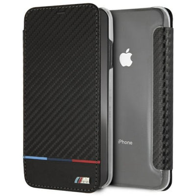 Husa BMW Carbon Tricolor Stripe iPhone XS Max - Negru