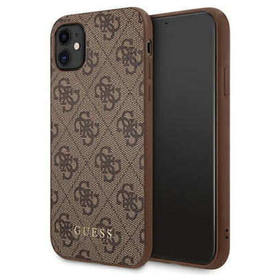 Husa Guess 4G Metal Auriu Logo pentru iPhone 11 / Xr 6.1" - Maro