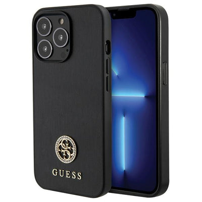 Husa Guess Strass Metal Logo iPhone 13 Pro 6.1" - Negru