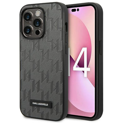 Husa Karl Lagerfeld Saffiano Mono Metal Logo iPhone 14 Pro Max 6.7" - Gri