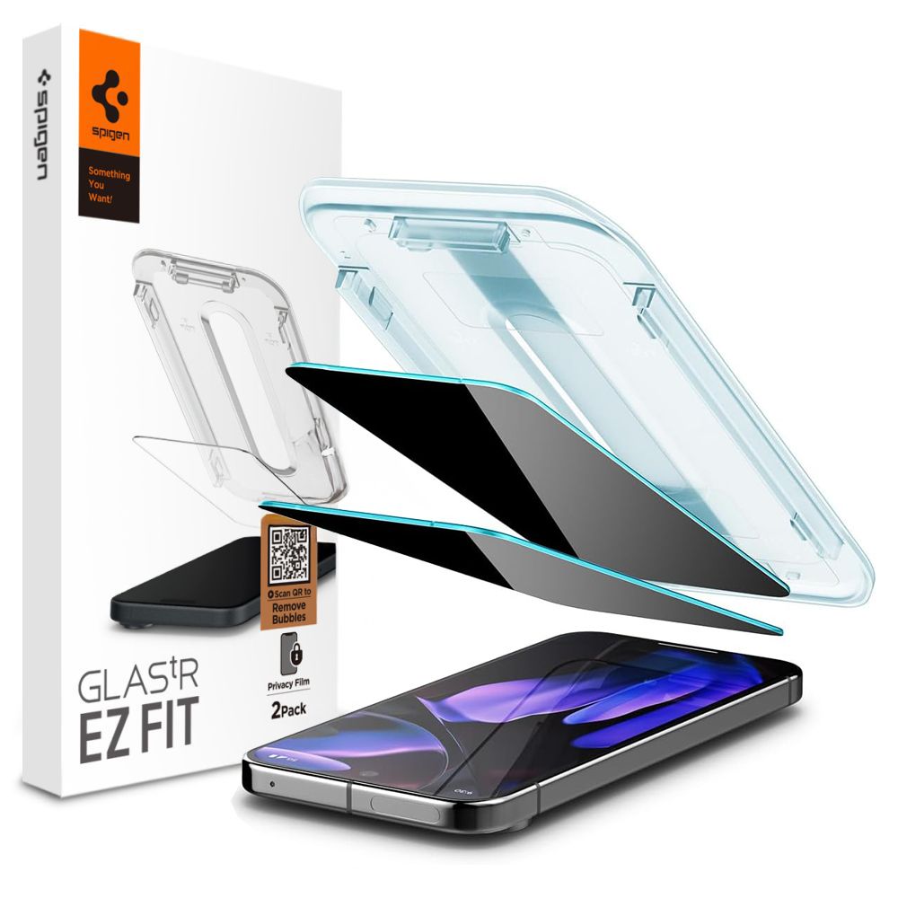 Folie Spigen Glas.tr "Ez Fit" Privacy HD 2-pack Privacy Glass pentru Google Pixel 9 / 9 Pro