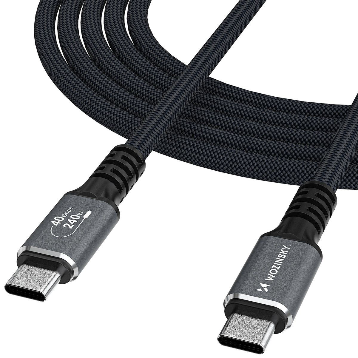 Cablu Wozinsky Usb-c Usb4 40Gb/S 240W 1m 4K - Negru