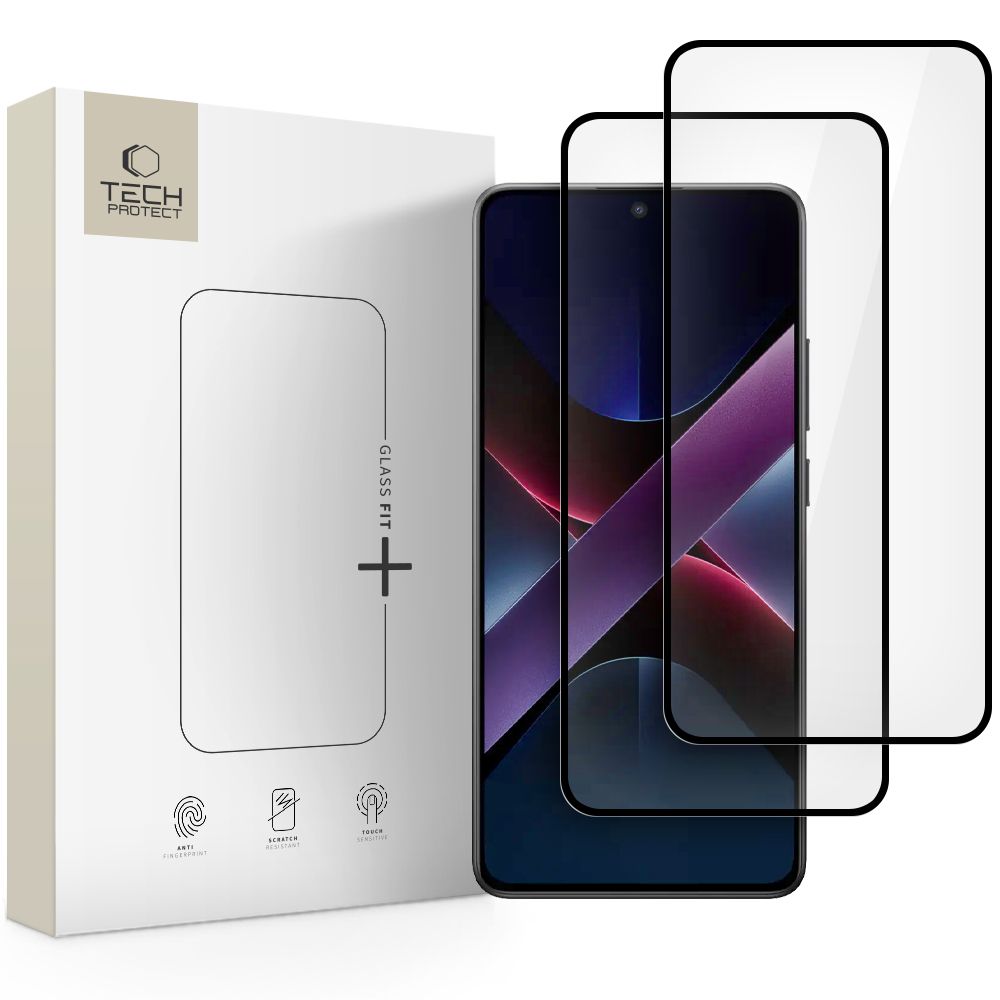 Folie Tech-protect Glass Fit+ 2-pack sticla pentru Xiaomi Poco X7 5G - Negru