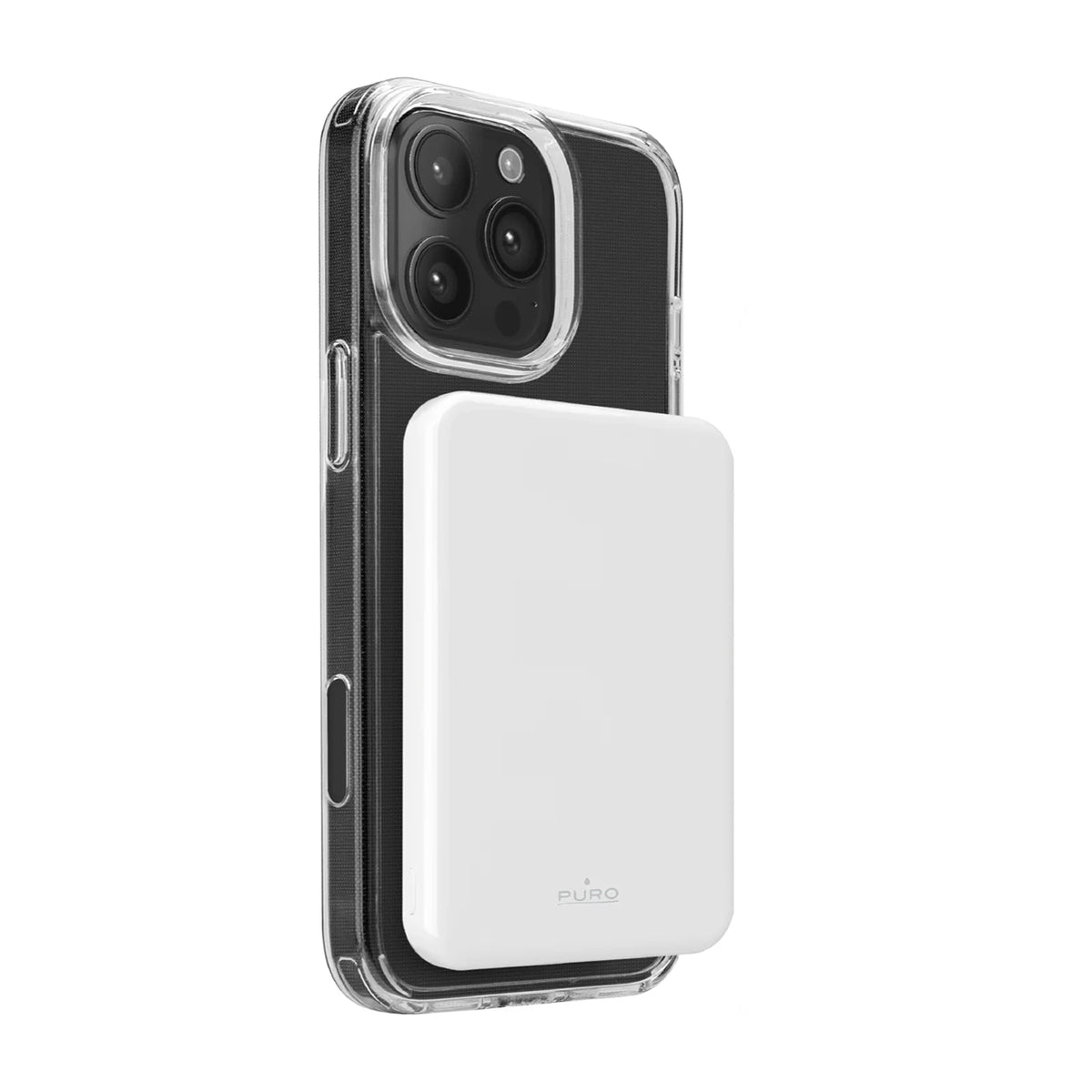 Acumulator extern Puro Mag Plus 5000mAh 20W Qi2 Compatible cu Magsafe 1x Usb-c Power Delivery - Alb