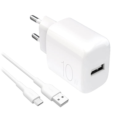 Cablu Puro Prolite 10W Usb-a Incarcator priza + Usb-a - Usb-c 1.2m - Alb